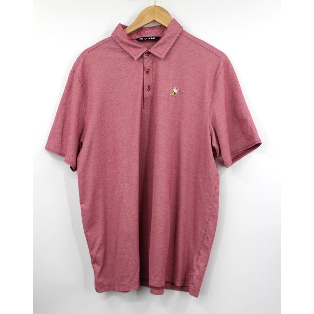 Travis Mathew Golf Polo Shirt Size XL Lightweight SS Men's Red Pink Short Sleeve